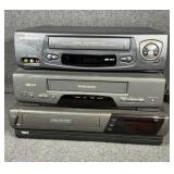 VHS Players (3) All Power On