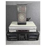 Sony Stereo Cassette Deck, Sanyo VHS Player,