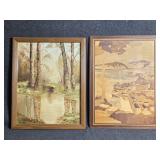Wooden Inlay Italian Landscape Art, Forest
