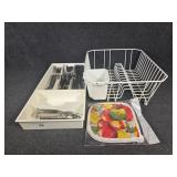 Dish Drying Rack, Cutlery with Storage Organizer