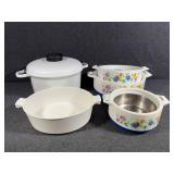White Floral Milton Treat Casserole Set,