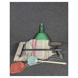 Dust Pan, Flyswatters, Window Squeegee, Rug