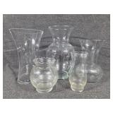 Clear Glass Vases(5)