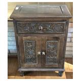 Wooden Sunflower Etched Night Stand