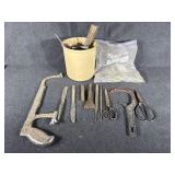 Hacksaw Frame, File,Chisels, Scissors
