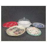 Assorted Decorative Plates(5), Round Cassarole