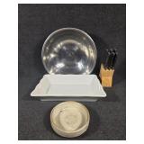 Salad Bowl, Ceramic Cassarole Dish, Knife Dish