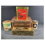 Tin Bread Container, Christmas Popcorn Tin,