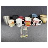 Ceramic Coffee Mugs (8) Genuine Pewter Leonard