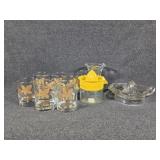 Citrus Juicers(2), Sundae Glass, Leaf Glasses(8)