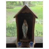 Wooden Manger Scene with Mary