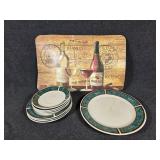 Wine Themed Placemat, Gibson Green Edged P