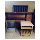 Gold Tone Mirror,2-Wooden Racks, Bookshelf
