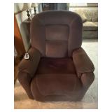 Brown Suede Electric Recliner