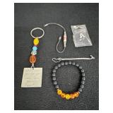 Dragon Eyes and Lava bead bracelet, keychain