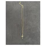Goldtone Cross necklace, no stone in center of