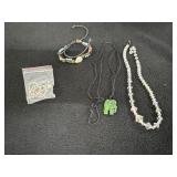 Hand carved Jade Elephant necklace