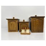Wooden Canisters, Salt and Pepper Shakers