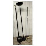 3 Black and Golden Trimmed Floor Lamps