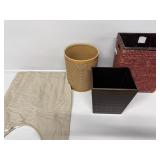 Set of light brown/white checked valances