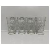 Indiana Glass Whitehall Colony Clear Tumblers (4)