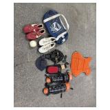 Catchers vest, face mask, shin guards, cleats