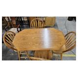 Wooden High Top Table and 4 Chairs