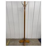 Wooden Standing Coat Rack with 4 Hooks