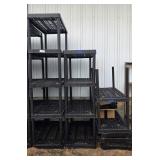3 Black Plastic Shelves