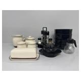 Small Condiment Tray, Butter Dish, Sugar and