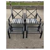 Patio Lounge Chairs(2), with Footstools(2)
