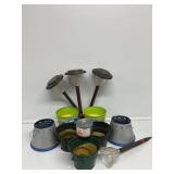 Citronella Candle Buckets (7), Solar Lights(3)