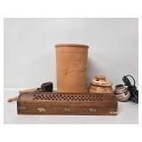 Terracotta Wine Cooler, Wooden Incense Box,