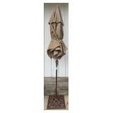 Umbrella Stand with Brown Umbrella