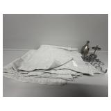 Light Gray and White Double Shower Curtains