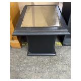 Small Black Coffee Table with Glass Top