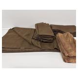 Brown Oblong cloth tablecloths (2), Matching
