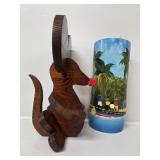 Wooden Mouse Decor, Handpainted Folk Art on Bamboo