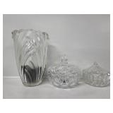 Mikasa Swirl Pattern Vase, Mikasa Candy Dish,
