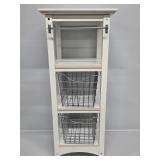 White Storage Shelf with 2 Wire Baskets