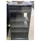Black Woooden Entertainment Cabinet with Glass