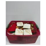 Bows, Bells,Stockings, Christmas Decor In A Tub