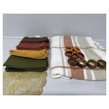 Multi colored oblong table cloth
