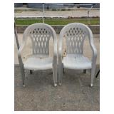 2 Plastic White Chairs