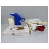 Measuring Cups, Wood & Ceramic Cheese Board