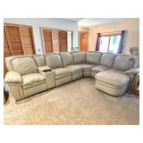 Off White leather Wrap Around Couch
