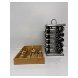 Stainless Cutlery w/Organizer, Spice Organizer