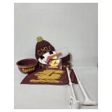 CMU Flags(2), CMU Wooden Snowman Sign, Central