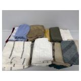 Assorted Pillowcases and (2) oblong tablecloths