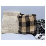 Throw Pillows, (2 sets), Throws (2) Black and